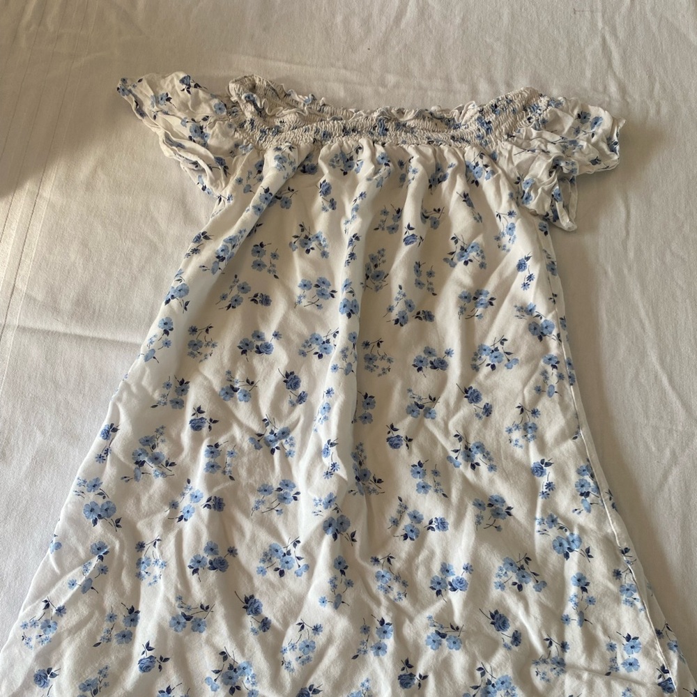 Floral holister off the shoulder dress